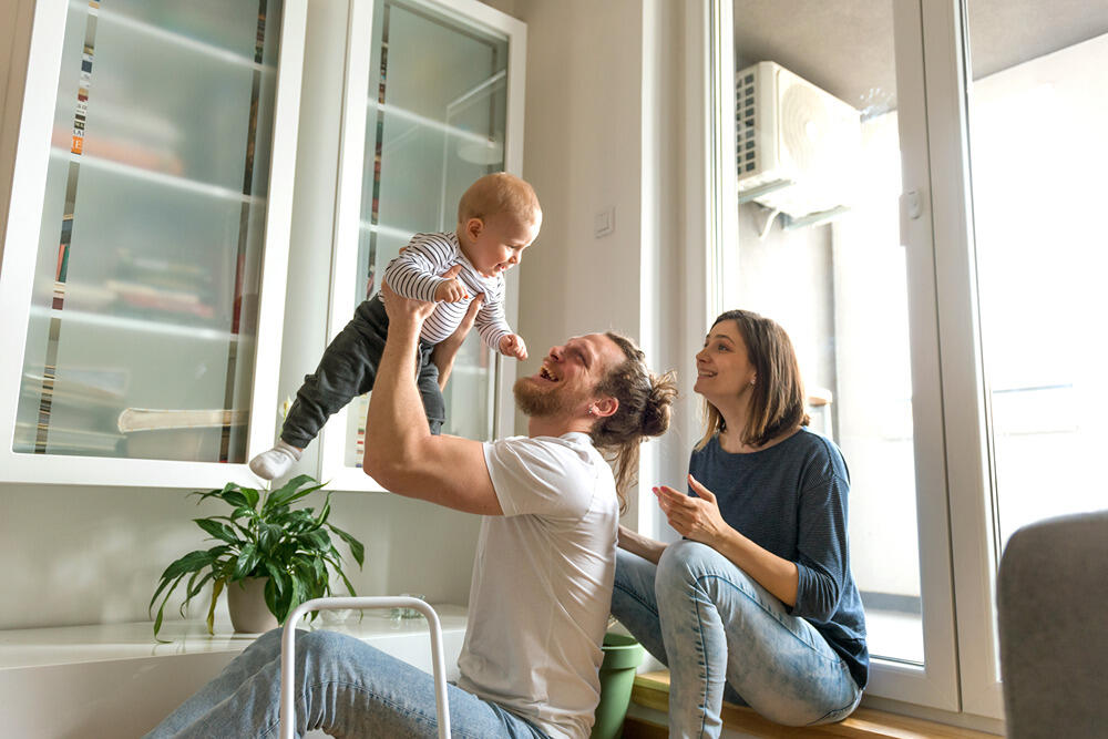 Eltern mit einem Baby