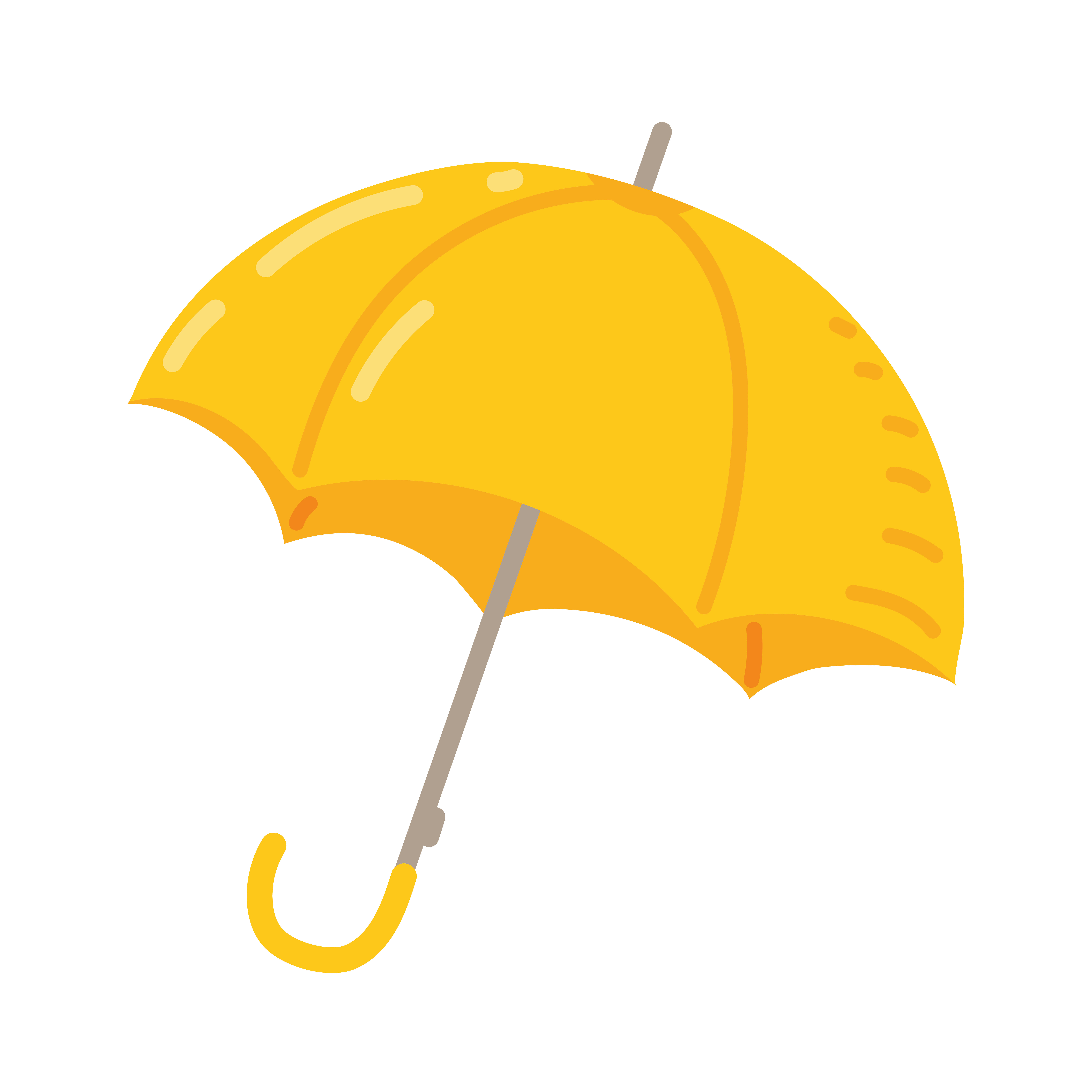 Gelber Regenschirm